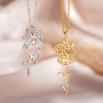 Collier Personnalisé avec Signe Astrologique et Prénom Style Évidage Bijoux Minimaliste pour Femme Cadeau Fête des Mères Anniversaire