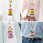 Porte-badge en Cuir PU avec Lanière Personnalisé avec Nom Cadeau Remerciement Journée de l'Enseignant Retour à l'École