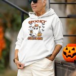 Personalized Cute Spooky Ghost Pumpkin Unisex Kid Adult Hoodie with 1-10 Names Halloween Thanksgiving Gift for Family
