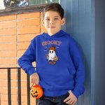 Personalized Cute Spooky Ghost Pumpkin Unisex Kid Adult Hoodie with 1-10 Names Halloween Thanksgiving Gift for Family