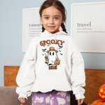 Personalized Cute Spooky Ghost Pumpkin Unisex Kid Adult Hoodie with 1-10 Names Halloween Thanksgiving Gift for Family