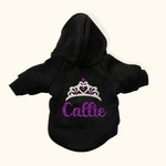 Cadeau d'anniversaire personnalisé pour chien avec couronne floquée et nom pailleté pour toutes les races d'animaux de compagnie.