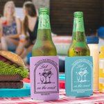 Personalisierter Bier-Kühlmanschette mit Namen Cocktail-Dattelpalme-Muster Bierflasche-Kühlmanschette 12er Set Oktoberfest Geschenk für Ehepaar