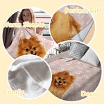 Personalized Imitation Oil Painting Effect Pet Photo Paw Print Soft Throw Blanket with Name Christmas Home Decoration Gift for Pet Cat Dog Lover