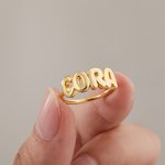 Gepersonaliseerde Bubbel 1-6 3D Letter Ring Sierlijke Sieraden Verjaardag Moederdag Verjaardagscadeau voor haar