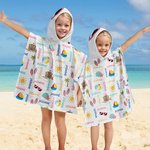 Personalized Sunglasses Castle Slippers Soft Quick Dry Summer Cape Beach Towel With Name Holiday Beach Accessories Children Gift