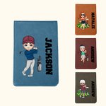 Personalized Cartoon Figure Portable Golf Scorecard Holder with Name Golf Accessories Birthday Gift for Golf Lover