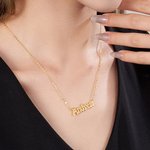 Personalizado gótico viejo Inglés Goteo Fuente Nombre Collar Punk Joyería Halloween Regalo para Mujeres Hombres