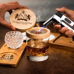 Personalisiertes Cocktail Whisky-Smoker Kit mit Gravur aus Holz Exklusives Rauchbrtett für Genießer und Barkeeper