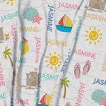 Personalized Sunglasses Castle Slippers Soft Quick Dry Summer Cape Beach Towel With Name Holiday Beach Accessories Children Gift