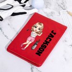 Personalized Cartoon Figure Portable Golf Scorecard Holder with Name Golf Accessories Birthday Gift for Golf Lover