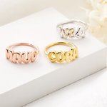 Gepersonaliseerde Bubbel 1-6 3D Letter Ring Sierlijke Sieraden Verjaardag Moederdag Verjaardagscadeau voor haar