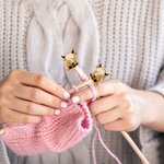 Personalized Highland Cow Silicone Knitting Needle Stoppers Point Protectors with Initial Set of 2 Birthday Gift for Knitting Crochet Lovers