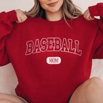 Personalized Baseball Sport Mom Sweatshirt with 1-6 Names Multicolour Available Game Day Costume Birthday Gift for Women
