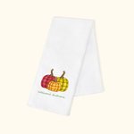 Personalisierte gestreiften Kürbis 100% Baumwolle Waffel Geschirrtuch mit Text Küche Dekor Herbst Thanksgiving Halloween Geschenk für Familie Freund
