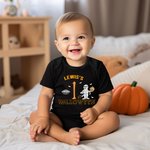 Personalized Cute Ghost Baby's 1st Halloween 100% Cotton Baby Bodysuit with Name Halloween Gift for Baby Girls Boys New Parents