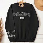 Personalized Multicolour Volleyball Mom Crewneck Sweatshirt with 1 - 6 Kid Names Birthday Sports Event Cheer Accessories Gift for Volleyball Lover