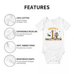 Personalized Cute Ghost Baby's 1st Halloween 100% Cotton Baby Bodysuit with Name Halloween Gift for Baby Girls Boys New Parents