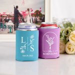 Personalisierter Weicher Elastischer Bier Dosenkühler mit Geburtsblumen Datum und Namen Geschenk für Hochzeit Party Geburtstag