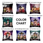 Tema personalizado de Halloween Bruja Vampiro Personaje de dibujos animados Funda de almohada con 1-6 nombres Decoración del hogar Fiesta de Navidad R