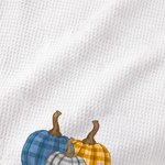 Personalisierte gestreiften Kürbis 100% Baumwolle Waffel Geschirrtuch mit Text Küche Dekor Herbst Thanksgiving Halloween Geschenk für Familie Freund