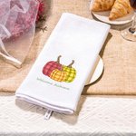 Personalisierte gestreiften Kürbis 100% Baumwolle Waffel Geschirrtuch mit Text Küche Dekor Herbst Thanksgiving Halloween Geschenk für Familie Freund
