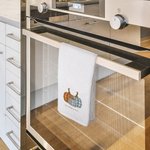 Personalisierte gestreiften Kürbis 100% Baumwolle Waffel Geschirrtuch mit Text Küche Dekor Herbst Thanksgiving Halloween Geschenk für Familie Freund