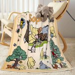 Personalized Cute Classic Winnie the Pooh Soft Throw Blanket with Name Baby Shower Birthday Christmas Gift for Baby Boys Girls