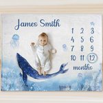 Coperta personalizzata per neonati con nome e foto-propaganda per la nascita, regalo per la doccia per i neonati