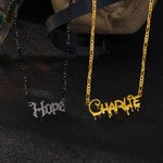 Personalizado gótico viejo Inglés Goteo Fuente Nombre Collar Punk Joyería Halloween Regalo para Mujeres Hombres