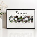 Personalized Thank You Coach 18 Photos Collage Canvas Painting Wall Art with Text Home Decor Birthday Retirement Team Appreciation Gift for Coach