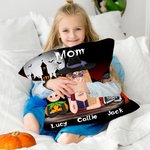 Tema personalizado de Halloween Bruja Vampiro Personaje de dibujos animados Funda de almohada con 1-6 nombres Decoración del hogar Fiesta de Navidad R