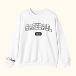 Personalized Baseball Sport Mom Sweatshirt with 1-6 Names Multicolour Available Game Day Costume Birthday Gift for Women