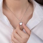 Gepersonaliseerde Sterling Zilveren Hart Foto Locket Ketting met Gegraveerde Tekst Minimalistische Sieraden Verjaardag Jubileum Cadeau voor Haar