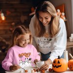 Personlig Söt Hund Spöke Pumpa Unisex Barn Vuxen Sweatshirt med Namn Halloween Thanksgiving Present till Familjen