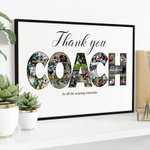 Personalized Thank You Coach 18 Photos Collage Canvas Painting Wall Art with Text Home Decor Birthday Retirement Team Appreciation Gift for Coach