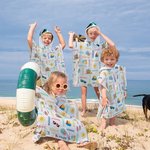 Personalized Sunglasses Castle Slippers Soft Quick Dry Summer Cape Beach Towel With Name Holiday Beach Accessories Children Gift