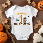 Personalized Cute Ghost Baby's 1st Halloween 100% Cotton Baby Bodysuit with Name Halloween Gift for Baby Girls Boys New Parents