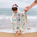 Personalized Sunglasses Castle Slippers Soft Quick Dry Summer Cape Beach Towel With Name Holiday Beach Accessories Children Gift