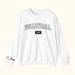 Personalized Multicolour Volleyball Mom Crewneck Sweatshirt with 1 - 6 Kid Names Birthday Sports Event Cheer Accessories Gift for Volleyball Lover