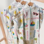 Personalized Sunglasses Castle Slippers Soft Quick Dry Summer Cape Beach Towel With Name Holiday Beach Accessories Children Gift