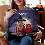 Tema personalizado de Halloween Bruja Vampiro Personaje de dibujos animados Funda de almohada con 1-6 nombres Decoración del hogar Fiesta de Navidad R