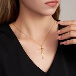 Personalized Dainty Name Cross Necklace with Birthstone Religious Jewellery Baptism Christmas Gift for Christian Women