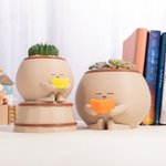 Personalised Cute Pot Reading Book Planter with Name Home Decor Birthday Housewarming Gift for Bookworm Plant Lover