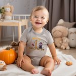 Personalized Cute Ghost Baby's 1st Halloween 100% Cotton Baby Bodysuit with Name Halloween Gift for Baby Girls Boys New Parents