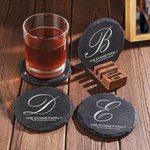 Personalisierter Initiale Schiefer-Untersetzer mit Text Esstisch Deko Hauseinweihung Geschenk für Paar Familie