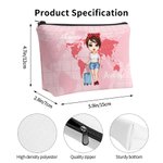 Viaje personalizado es mi terapia Mapa Global Plaid Cartoon Personaje Maquillaje Bolsa de almacenamiento con nombre Cumpleaños Vacaciones Viaje Regalo