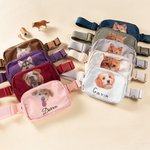 Personalisierte Wasserdichte Hund Katze Avatar Gürteltasche mit Namen und Verstellbarem Riemen Haustier Motiv Geburtstag Geschenk für Tierliebhaber