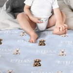 Coperta morbida personalizzata con ritratto di cane carino con stampa a zampa e nome, decorazione della camera da letto, regalo di compleanno per bamb