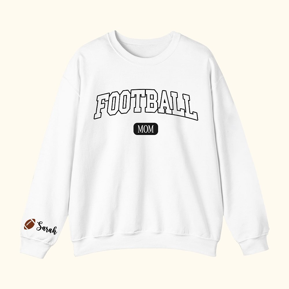 Sweat personnalisé Football Sport Maman avec 1-6 noms Multicolore Disponible Game Day Costume Birthday Gift for Women